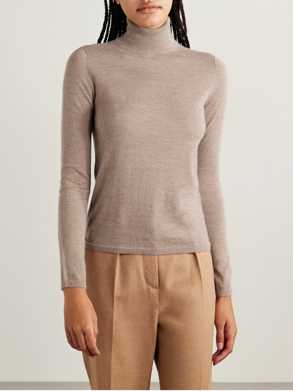 MaxMara Beige Cashmere Turtleneck